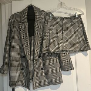 Zara oversized houndstooth blazer